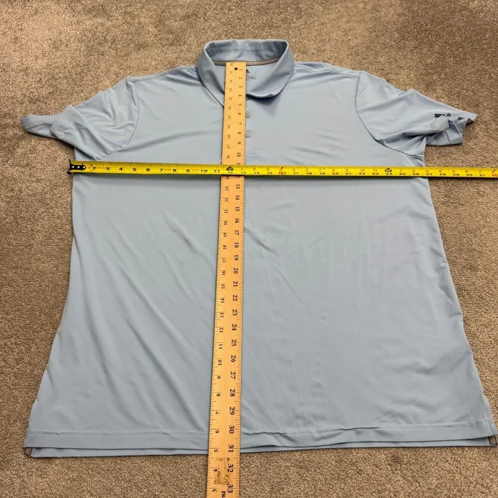 Adidas Performance Golf Polo Shirt Mens 2XL Light Blue Short Sleeve Activewear